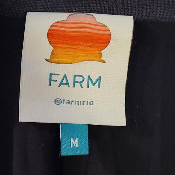 Farm Rio Preta Banana Double Breasted 100% Linen Jacket, Statement Piece, Sz M - Picture 4 of 8